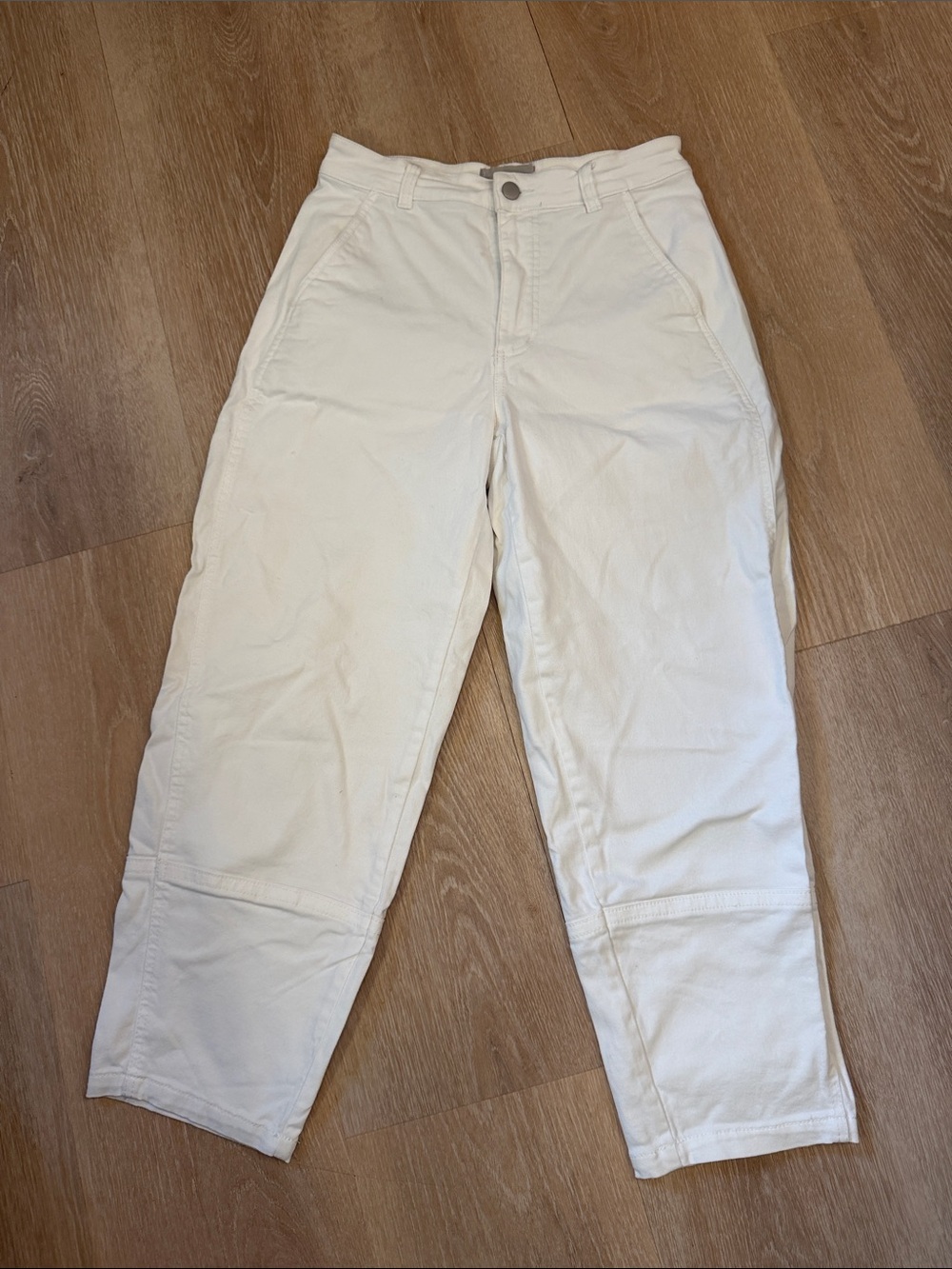 Everlane White Barrell Pants